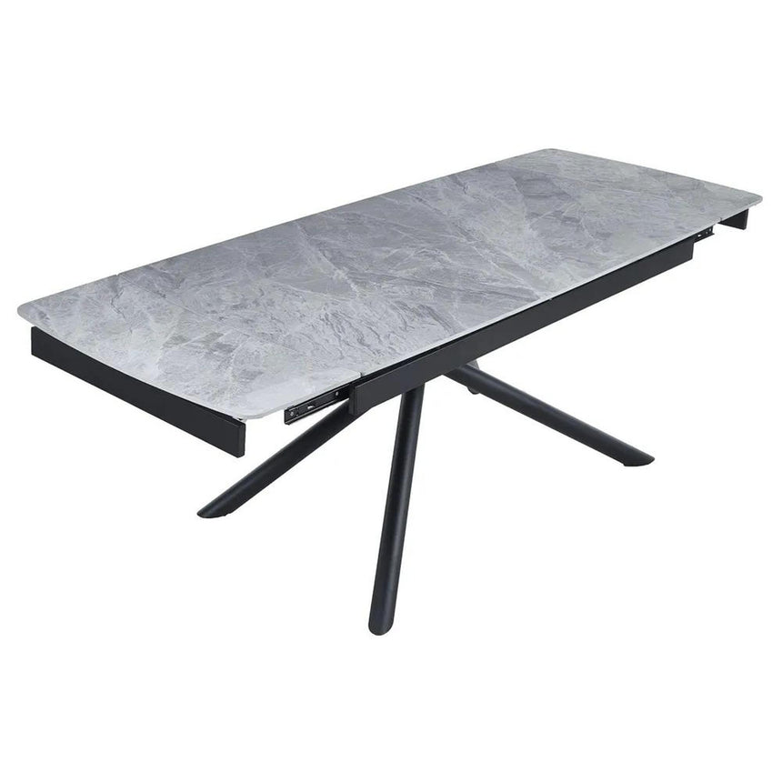 Apollo 6-8 Seater Grey Ceramic Extending Dining Table with Black Base - 160cm-220cm-9