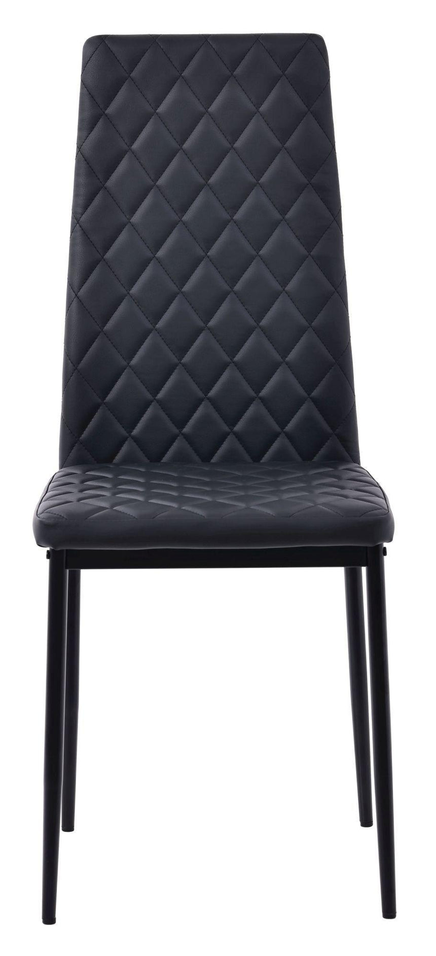 Clearance - Metro Dining Chairs in Black Colour Leather and Black Metal Legs-3