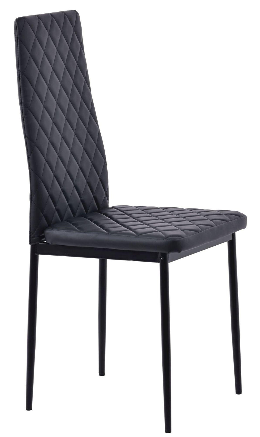 Clearance - Metro Dining Chairs in Black Colour Leather and Black Metal Legs-5