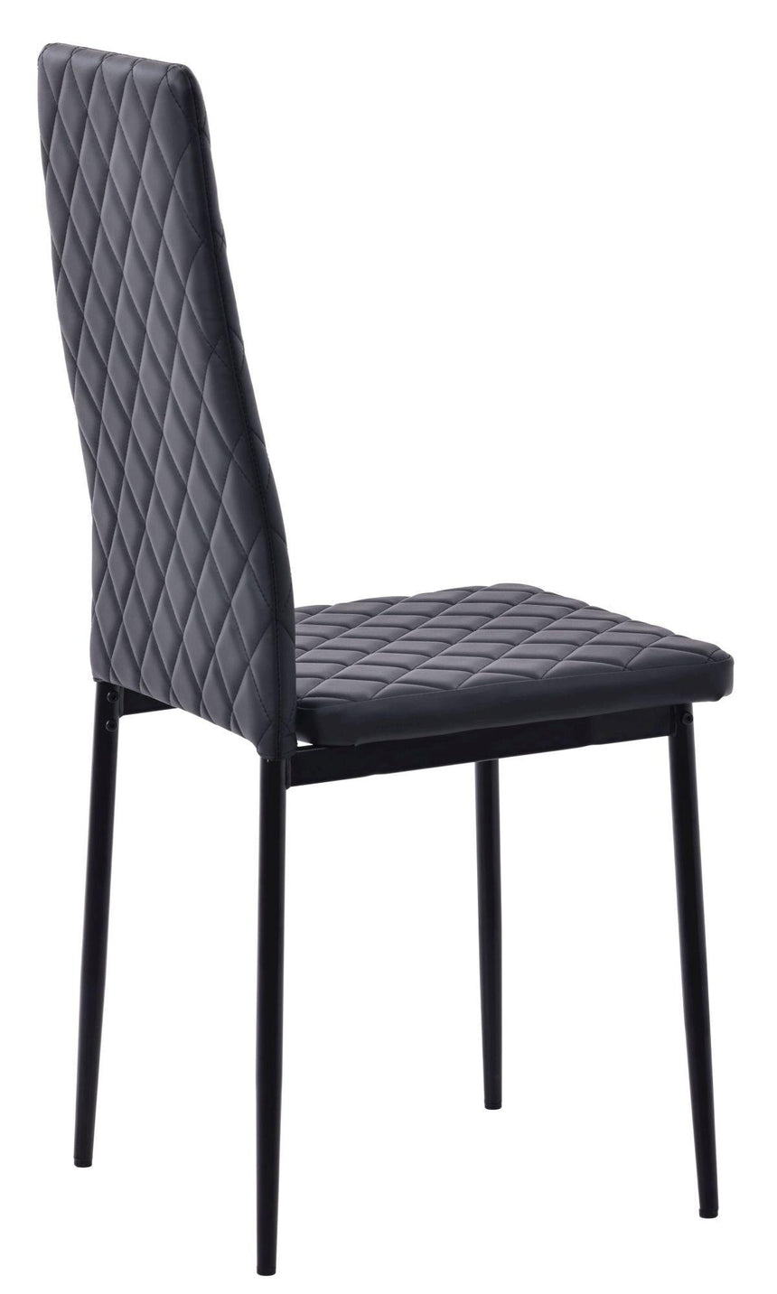 Clearance - Metro Dining Chairs in Black Colour Leather and Black Metal Legs-7