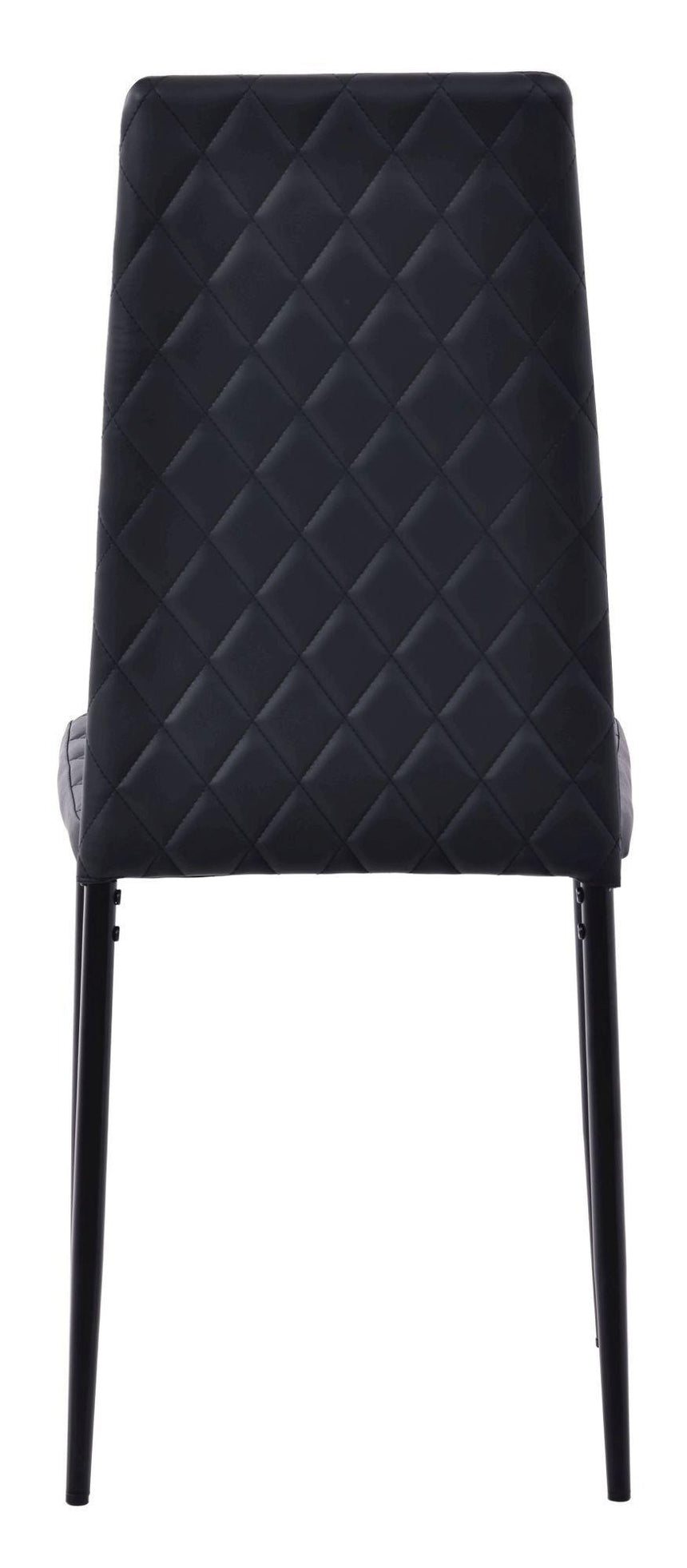 Clearance - Metro Dining Chairs in Black Colour Leather and Black Metal Legs-8