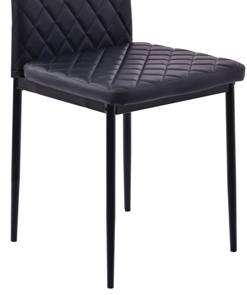 Clearance - Metro Dining Chairs in Black Colour Leather and Black Metal Legs-12