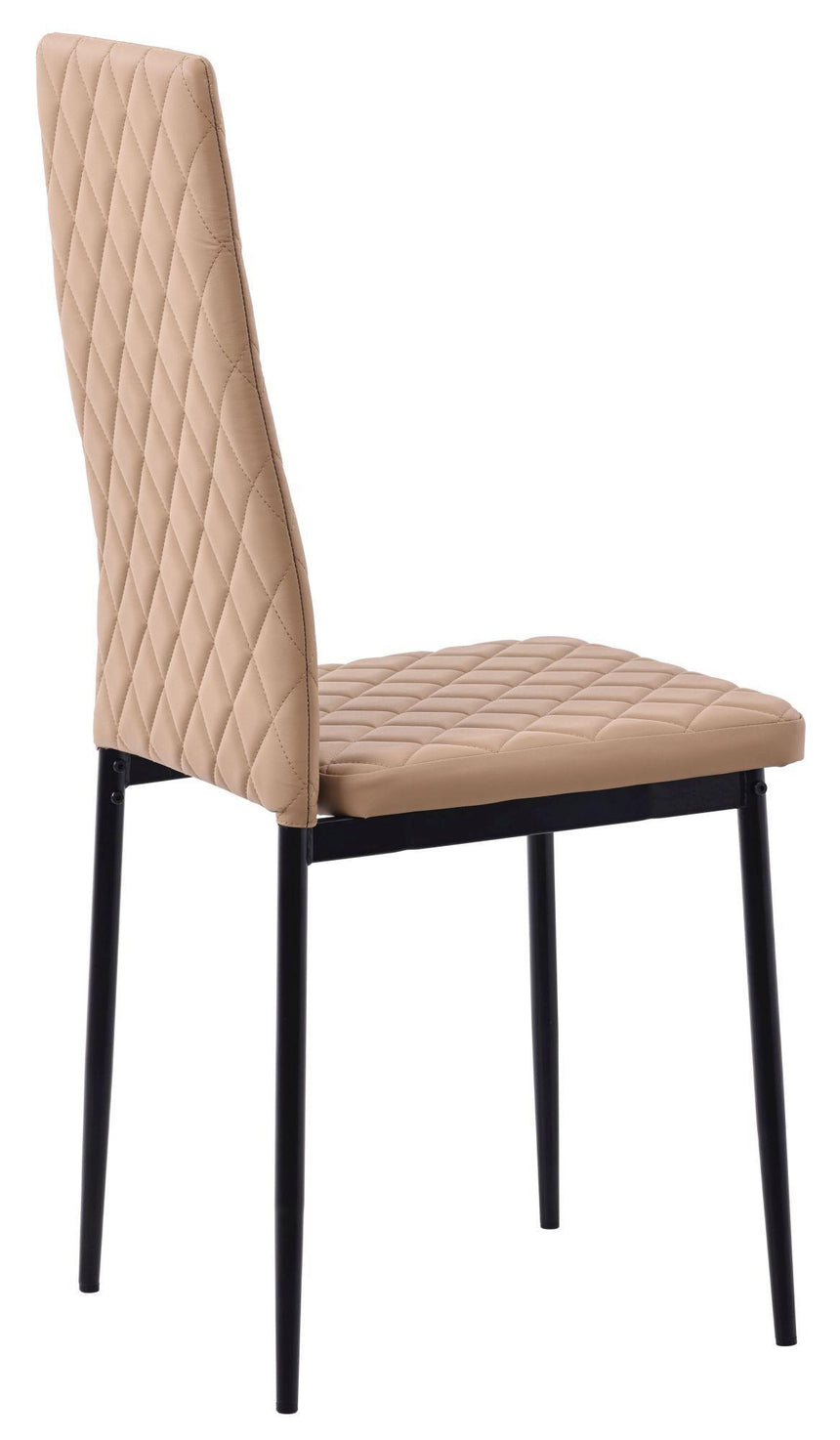 Clearance - Metro Dining Chairs in Cappuccino Colour Leather and Black Metal Legs-5