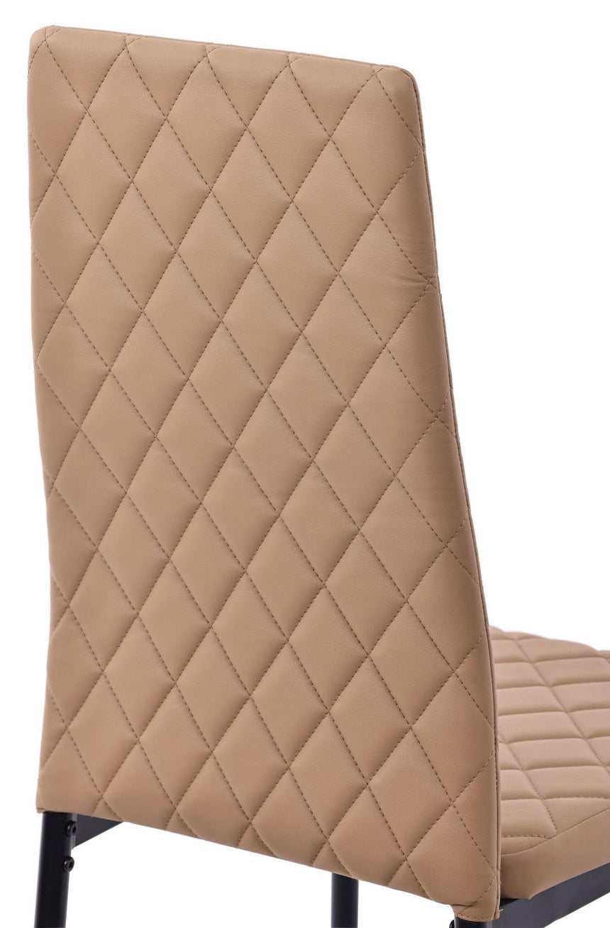 Clearance - Metro Dining Chairs in Cappuccino Colour Leather and Black Metal Legs-8