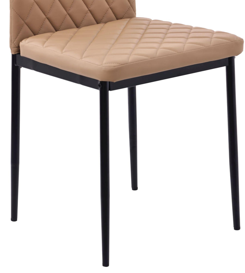 Clearance - Metro Dining Chairs in Cappuccino Colour Leather and Black Metal Legs-14