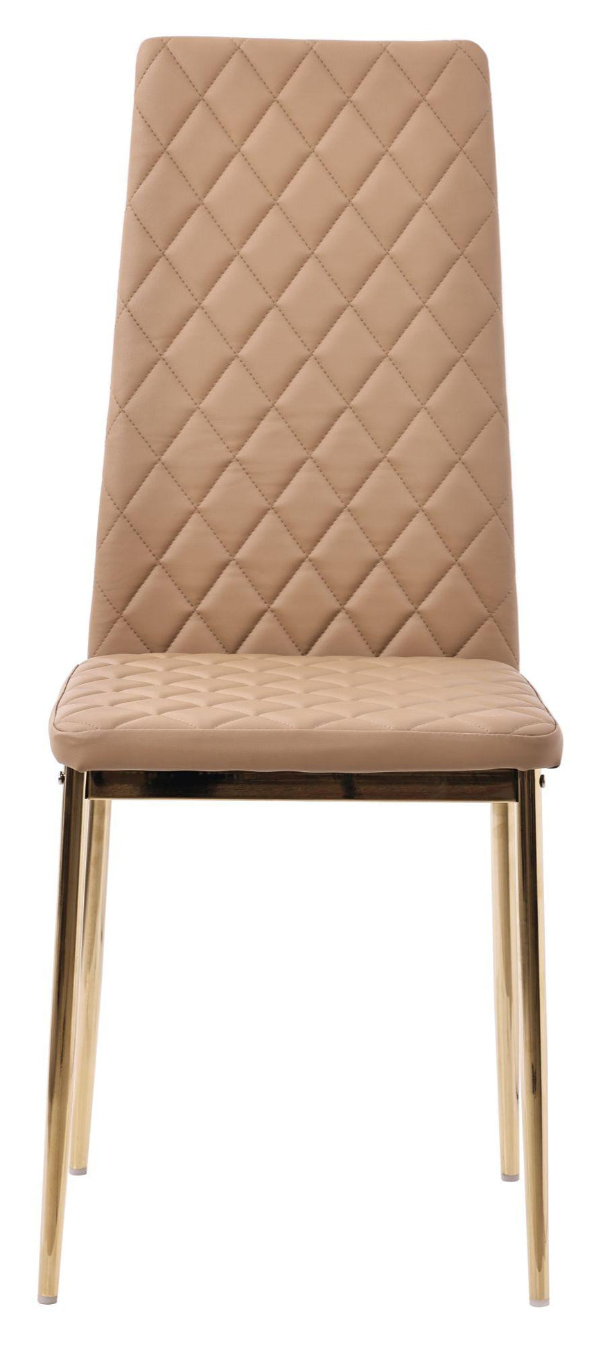 Clearance - Metro Dining Chairs in Cappuccino Colour Leather and Gold Metal Legs-7