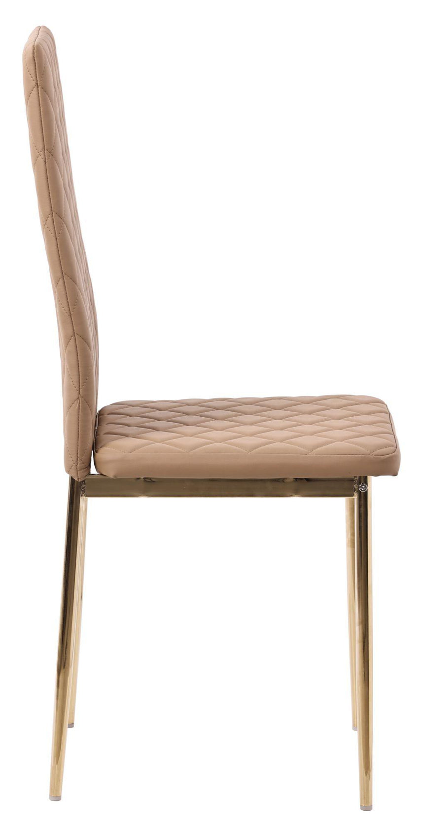Clearance - Metro Dining Chairs in Cappuccino Colour Leather and Gold Metal Legs-9