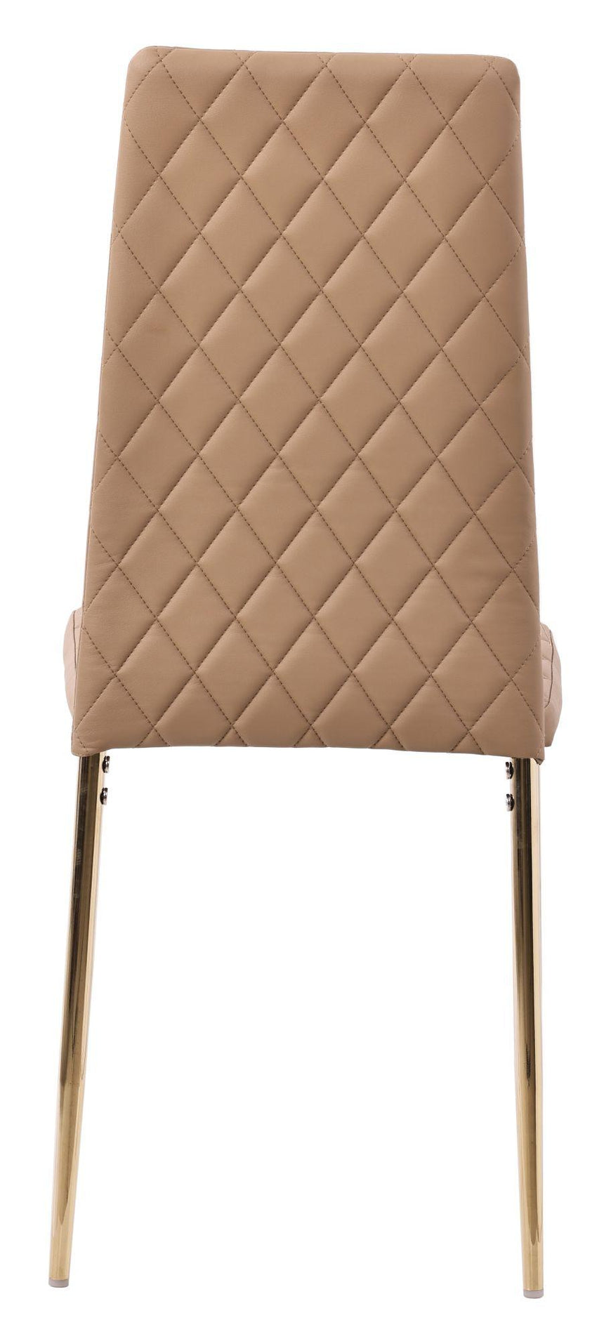 Clearance - Metro Dining Chairs in Cappuccino Colour Leather and Gold Metal Legs-11