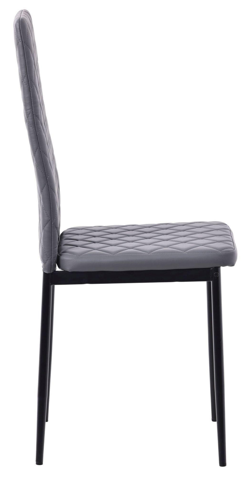 Clearance - Metro Dining Chairs in Grey Colour Leather and Black Metal Legs-5