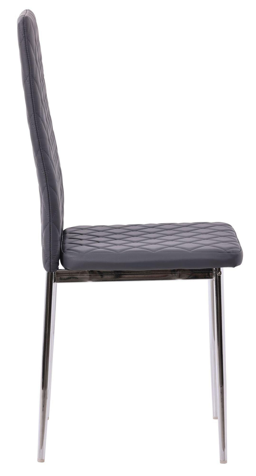 Clearance - Metro Dining Chairs in Grey Colour Leather and Chrome Metal Legs-5