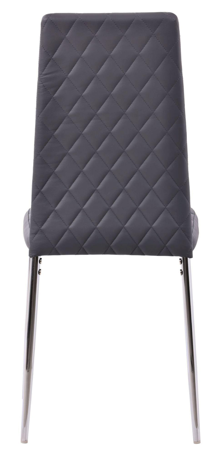 Clearance - Metro Dining Chairs in Grey Colour Leather and Chrome Metal Legs-7