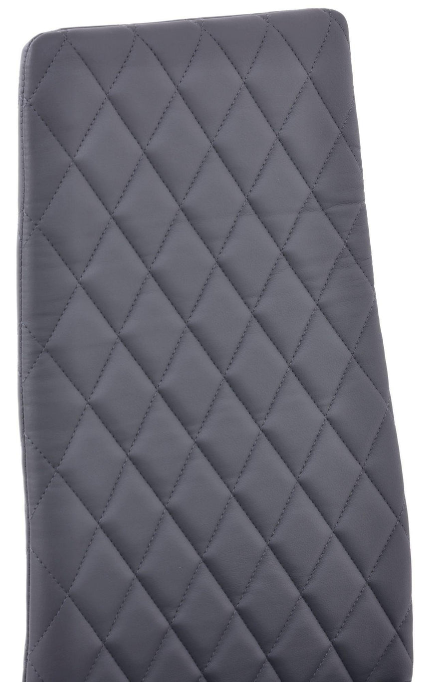 Clearance - Metro Dining Chairs in Grey Colour Leather and Chrome Metal Legs-8