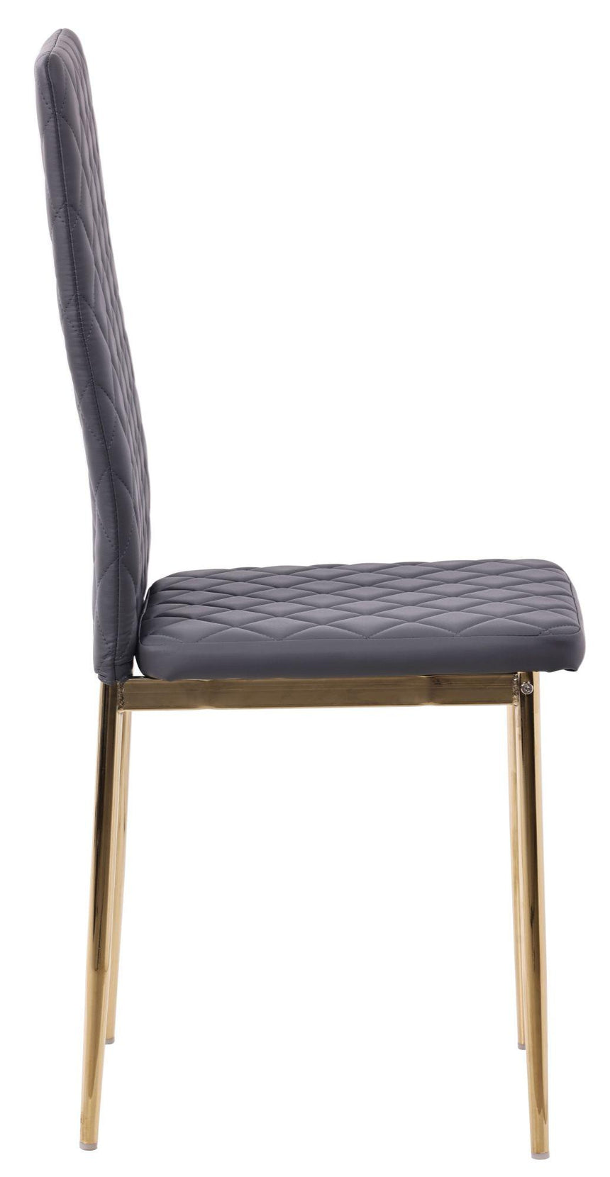 Clearance - Metro Dining Chairs in Grey Colour Leather and Gold Metal Legs-5