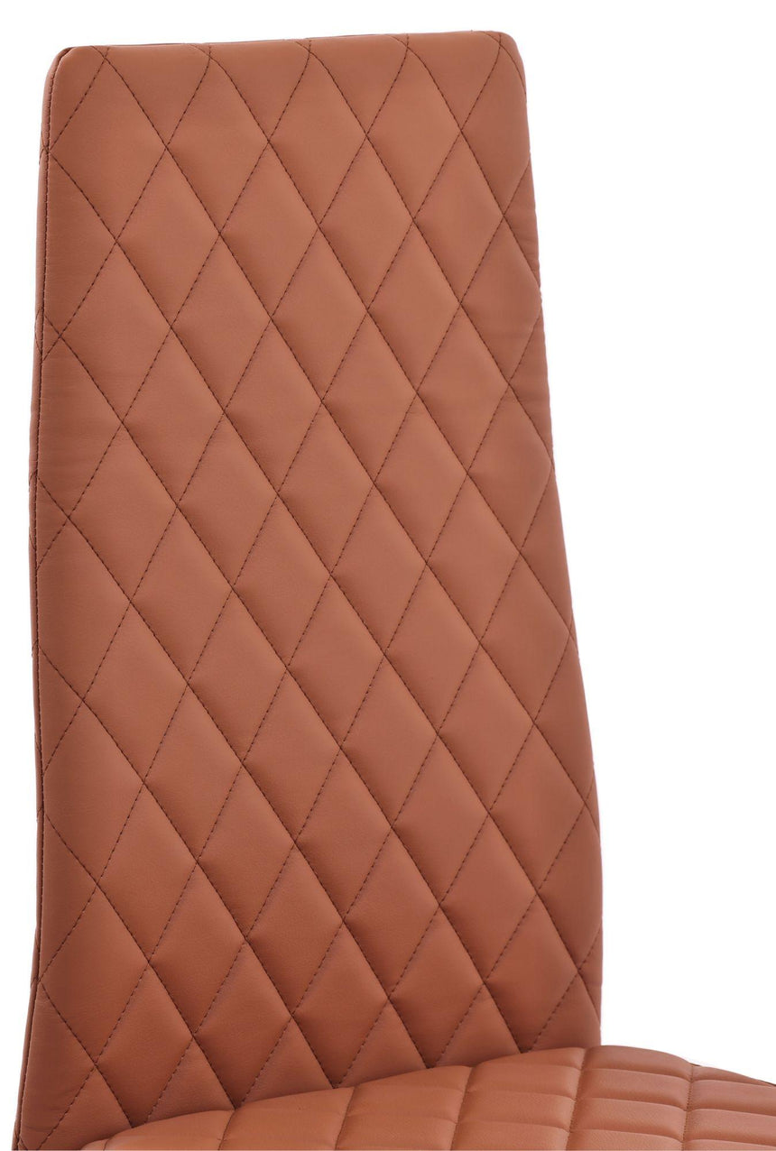 Clearance - Metro Dining Chairs in Burnt Orange Colour Leather and Black Metal Legs-12