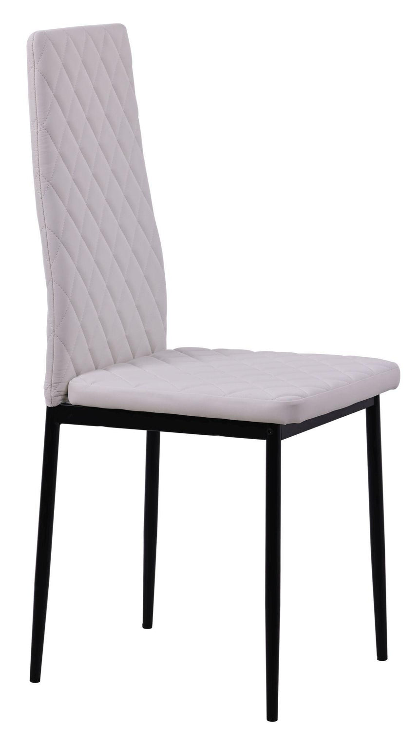 Clearance - Metro Dining Chairs in White Colour Leather and Black Metal Legs-3
