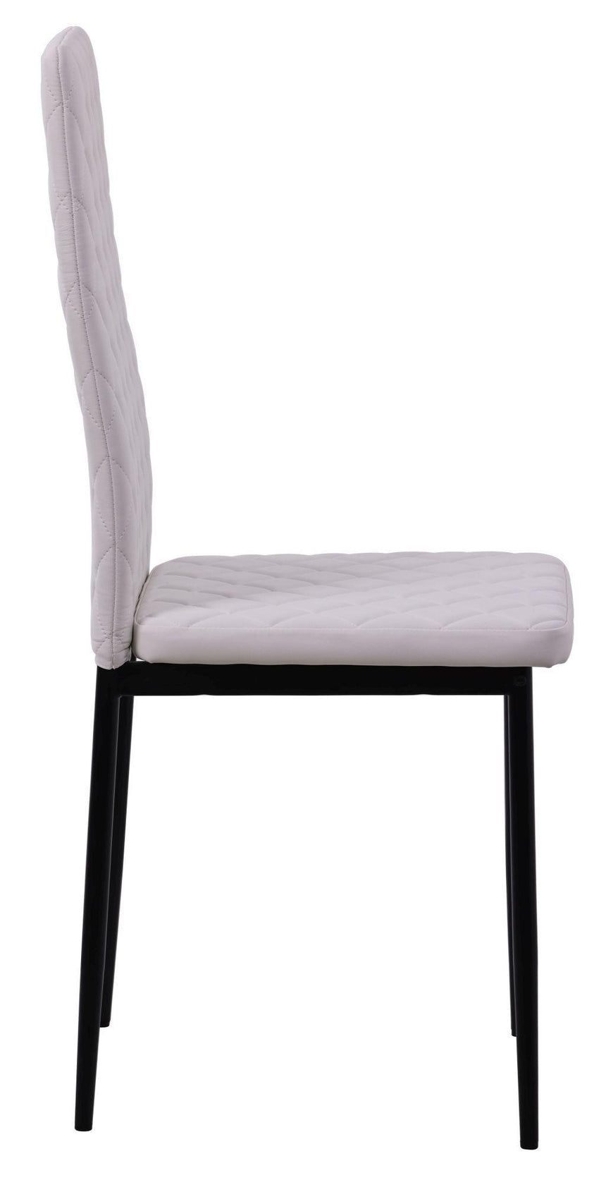 Clearance - Metro Dining Chairs in White Colour Leather and Black Metal Legs-7