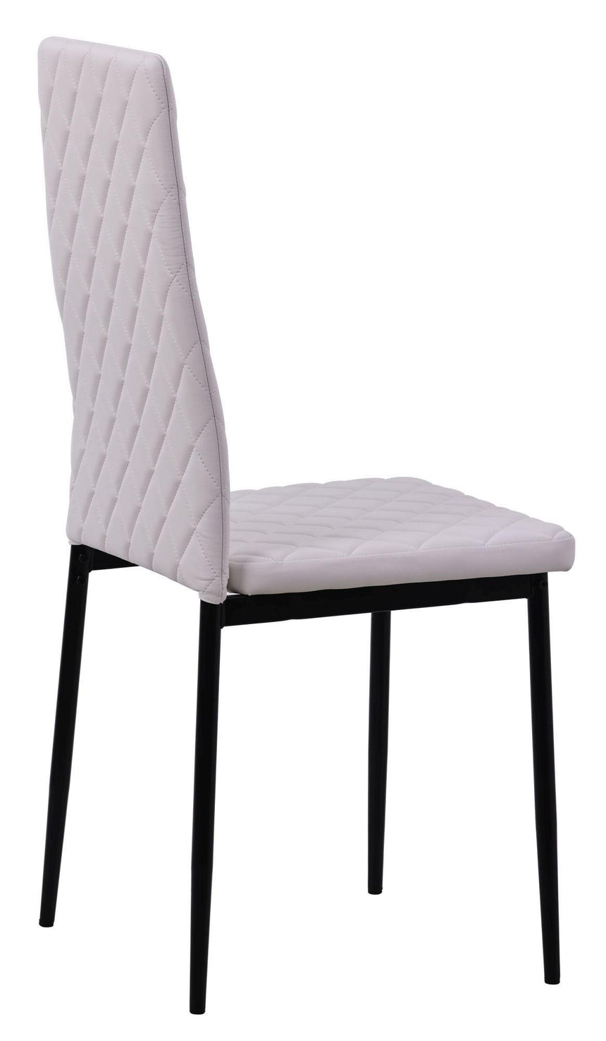 Clearance - Metro Dining Chairs in White Colour Leather and Black Metal Legs-7