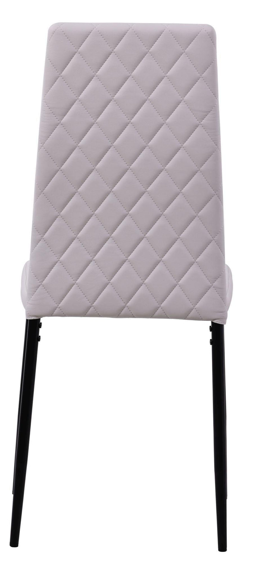 Clearance - Metro Dining Chairs in White Colour Leather and Black Metal Legs-8