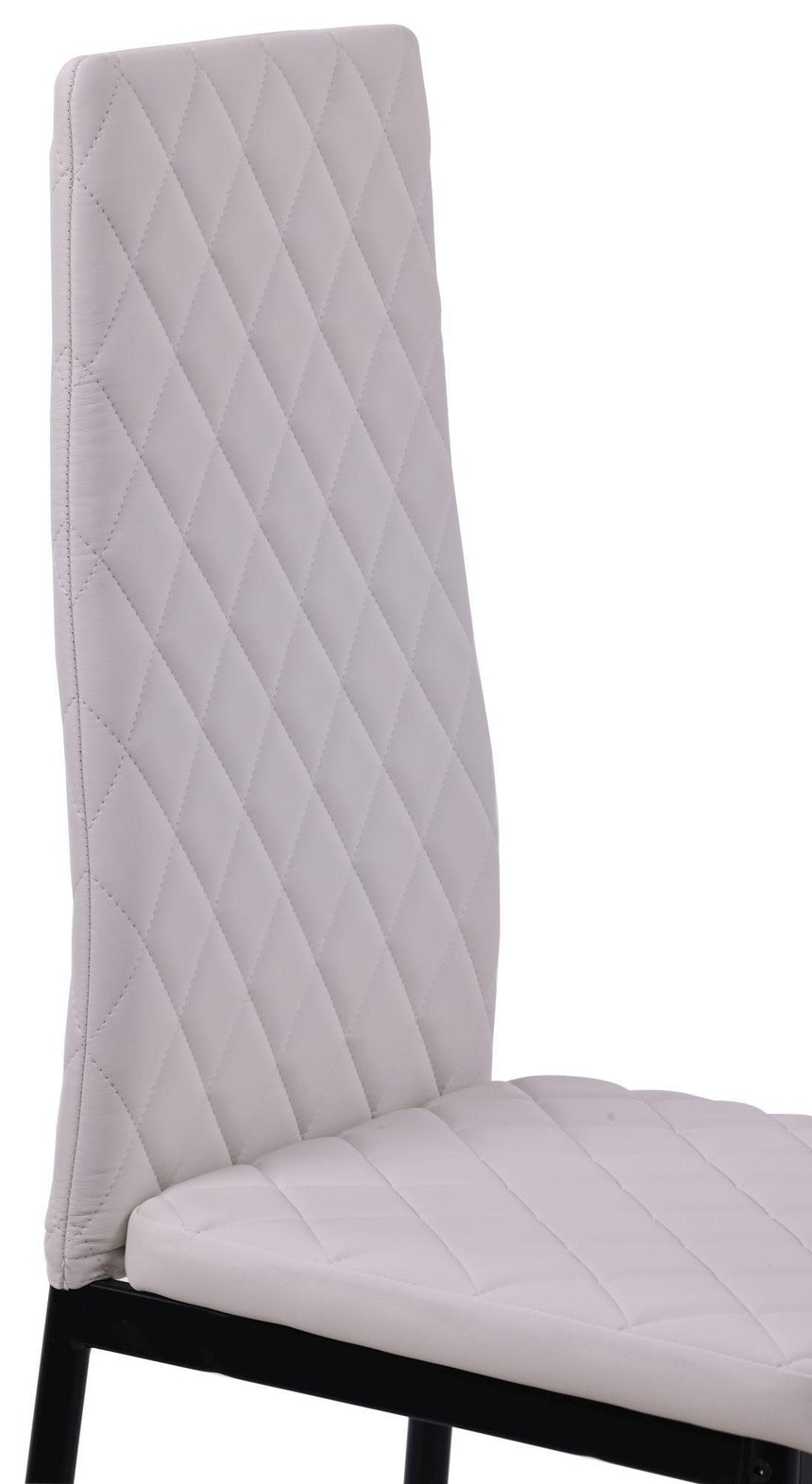 Clearance - Metro Dining Chairs in White Colour Leather and Black Metal Legs-9