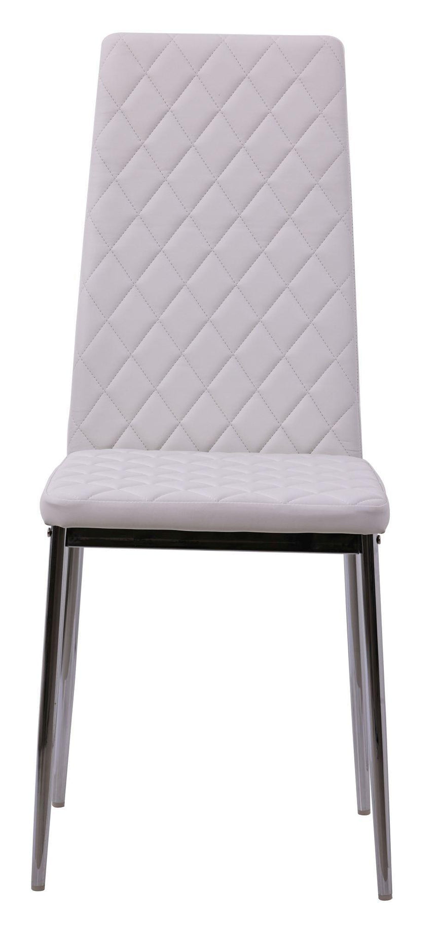 Clearance - Metro Dining Chairs in White Colour Leather and Chrome Metal Legs-5