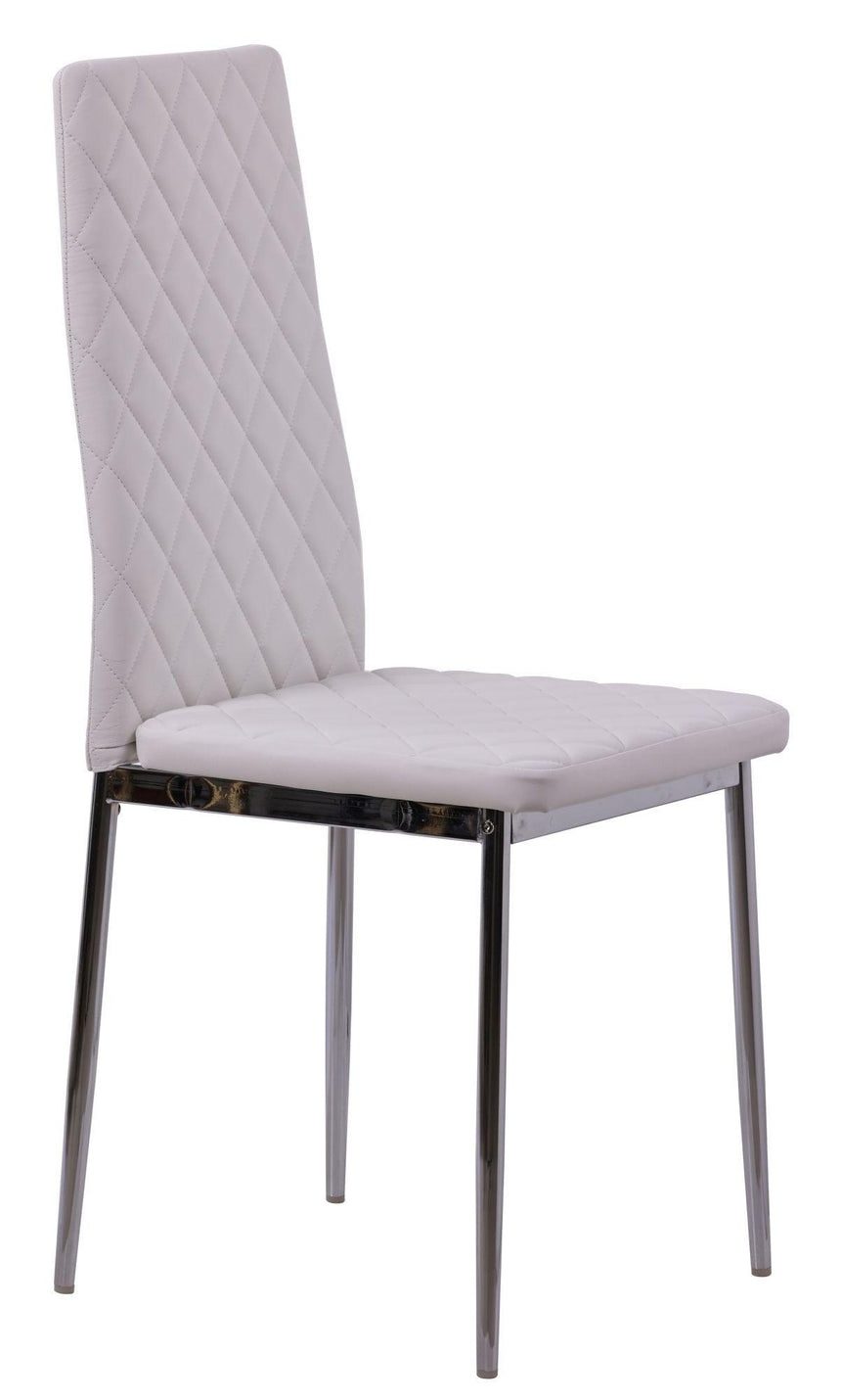 Clearance - Metro Dining Chairs in White Colour Leather and Chrome Metal Legs-6