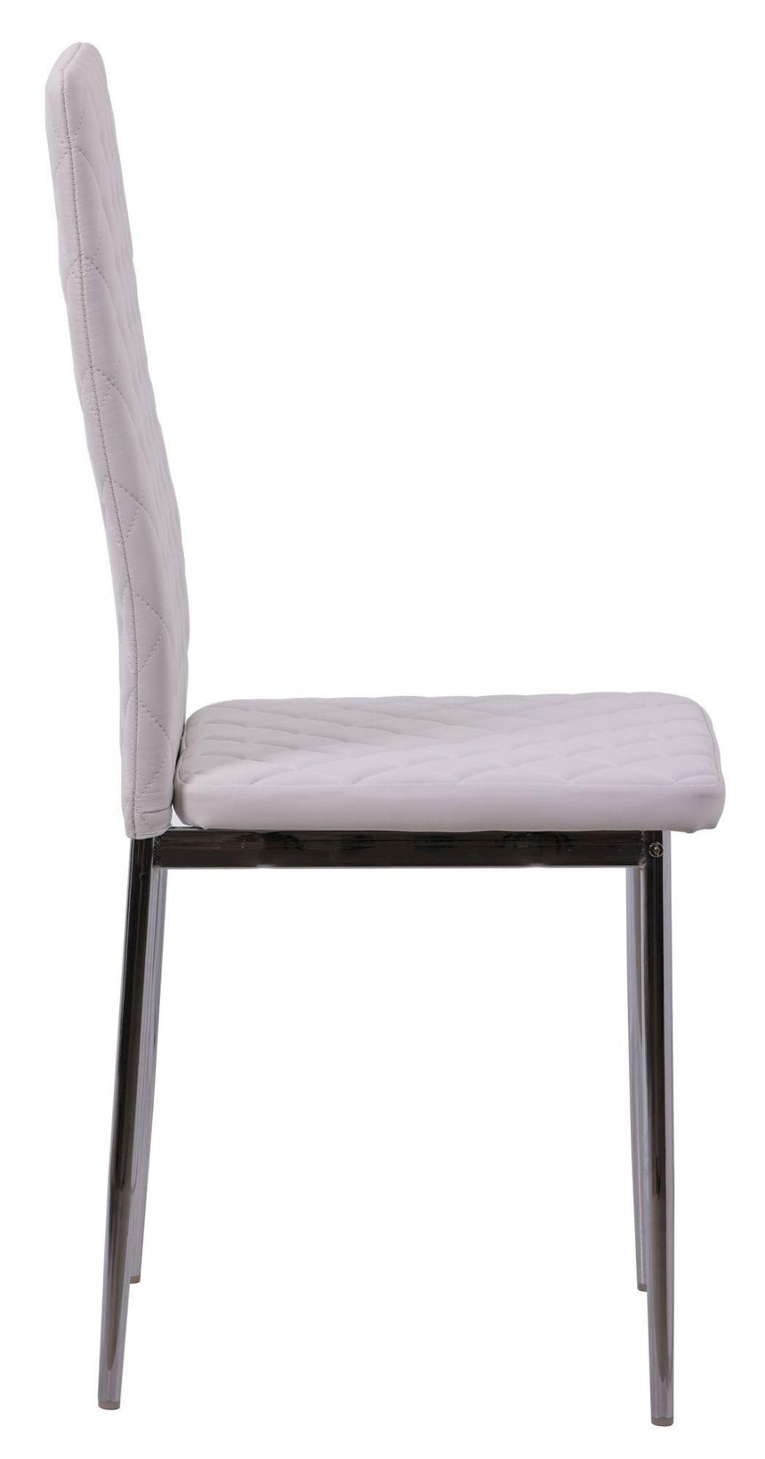 Clearance - Metro Dining Chairs in White Colour Leather and Chrome Metal Legs-7