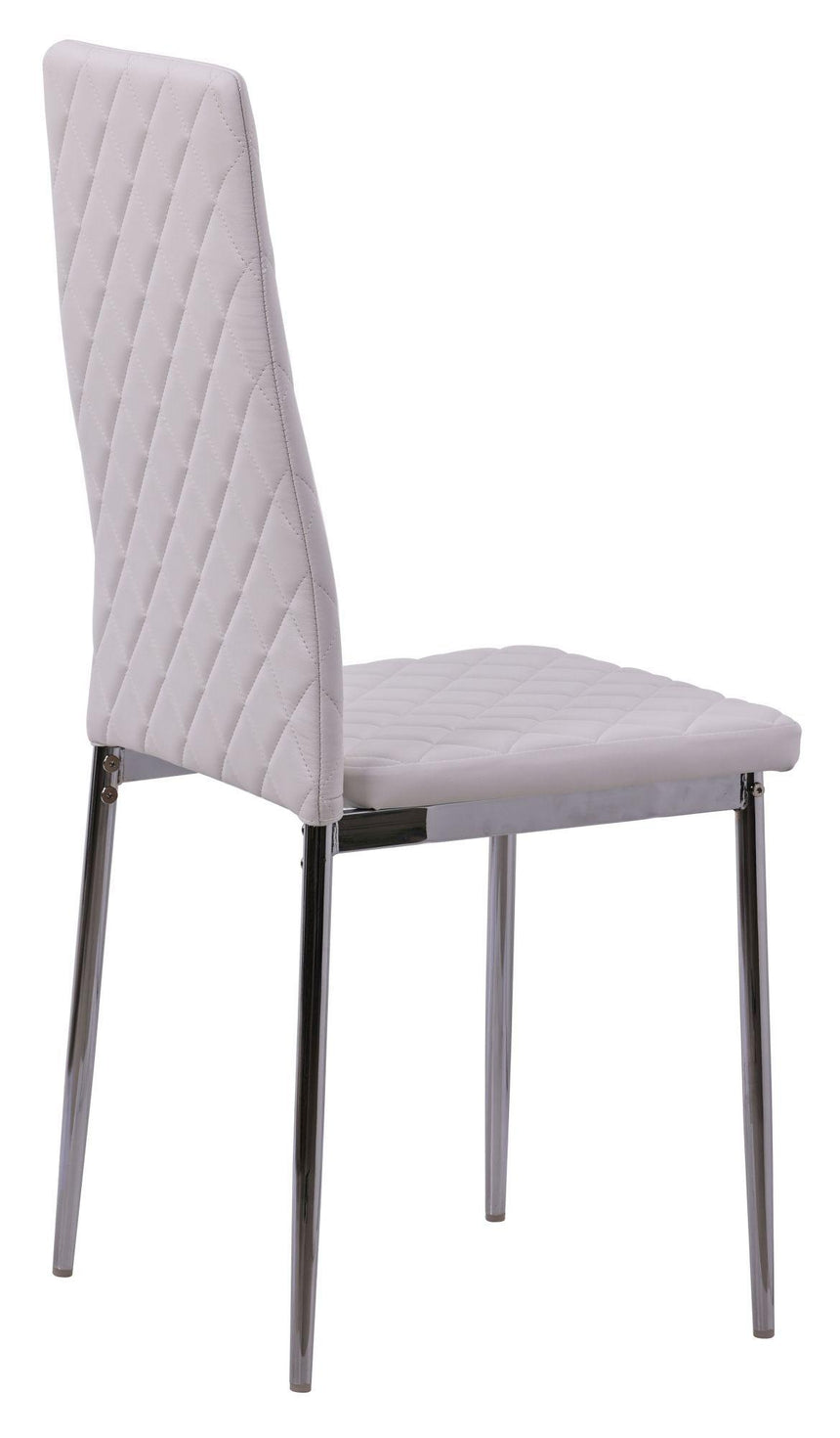 Clearance - Metro Dining Chairs in White Colour Leather and Chrome Metal Legs-8