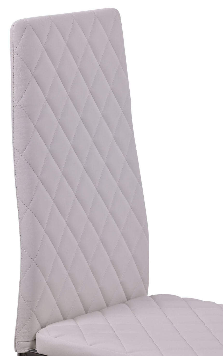 Clearance - Metro Dining Chairs in White Colour Leather and Chrome Metal Legs-7