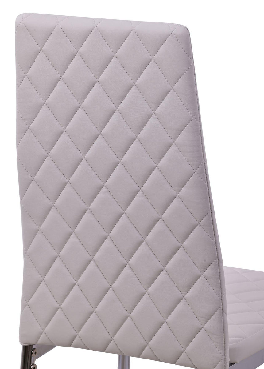 Clearance - Metro Dining Chairs in White Colour Leather and Chrome Metal Legs-10