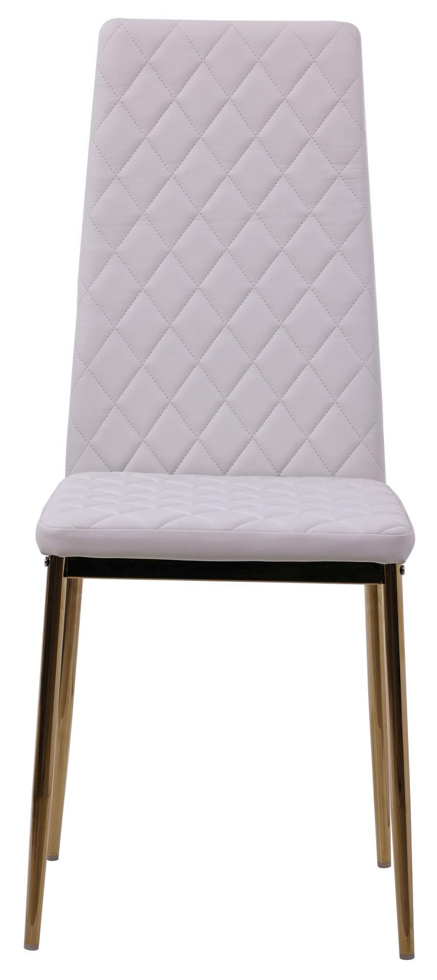 Clearance - Metro Dining Chairs in White Colour Leather and Gold Metal Legs-5