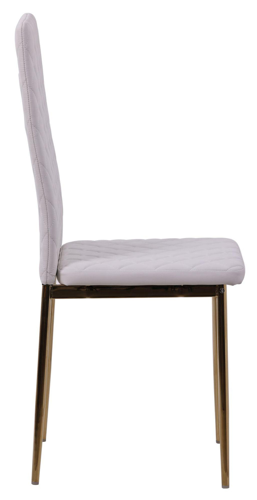 Clearance - Metro Dining Chairs in White Colour Leather and Gold Metal Legs-7