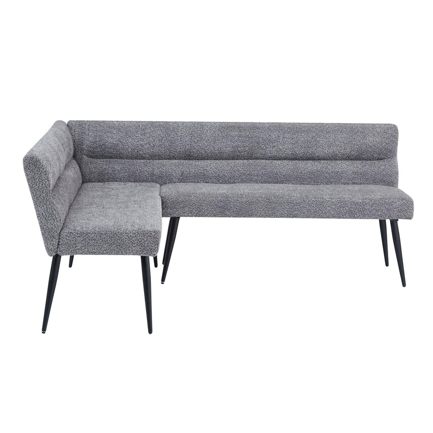 Heather Grey Fabric Corner Dining Bench - LHF