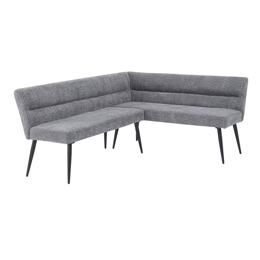 Heather Grey Fabric Corner Dining Bench - LHF