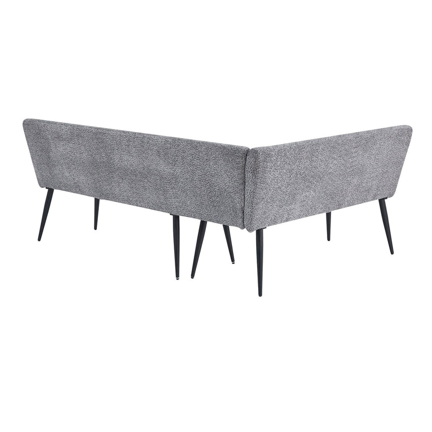 Heather Grey Fabric Corner Dining Bench - LHF