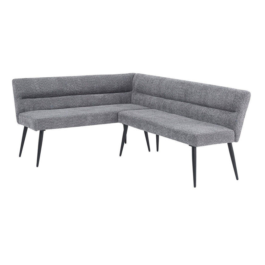 Heather Grey Fabric Corner Dining Bench - RHF