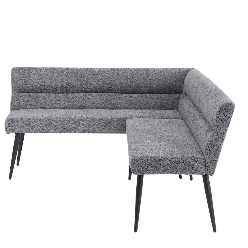 Heather Grey Fabric Corner Dining Bench - RHF
