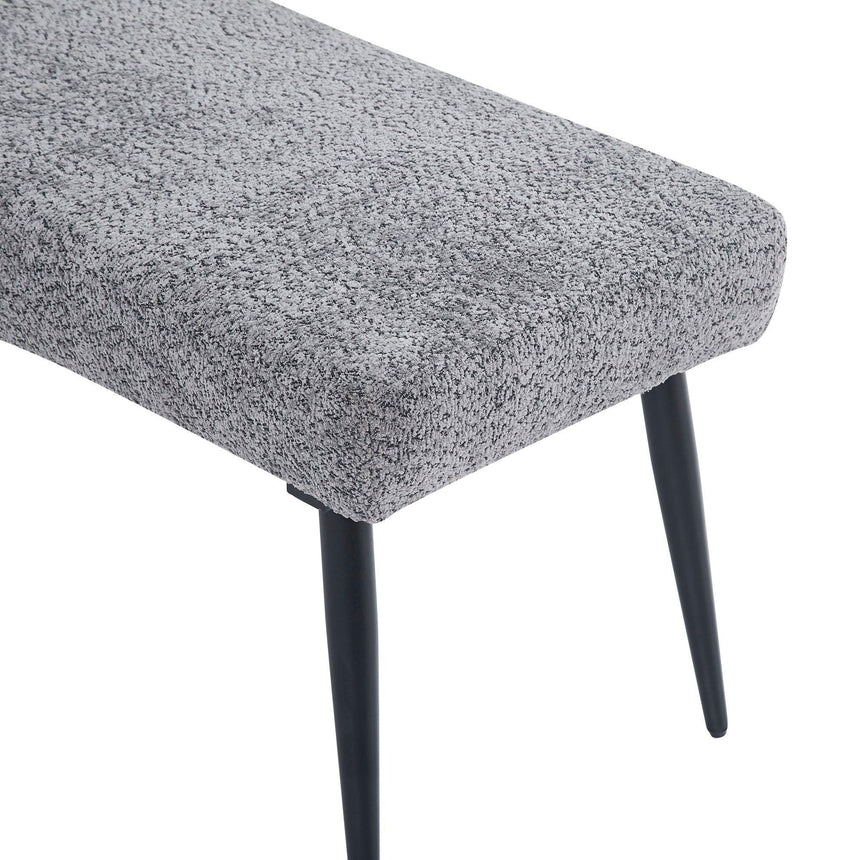Heather Grey Fabric Dining Bench