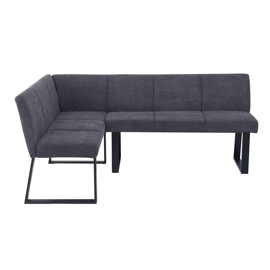 Janet Dark Grey Fabric Corner Dining Bench - LHF