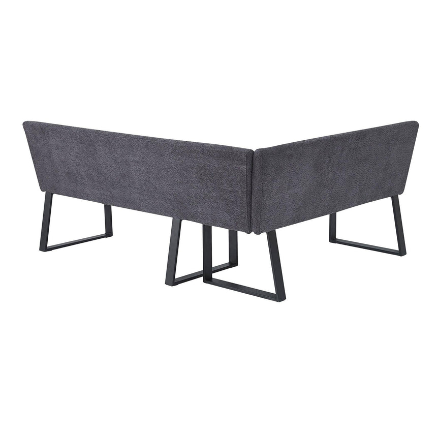 Janet Dark Grey Fabric Corner Dining Bench - RHF