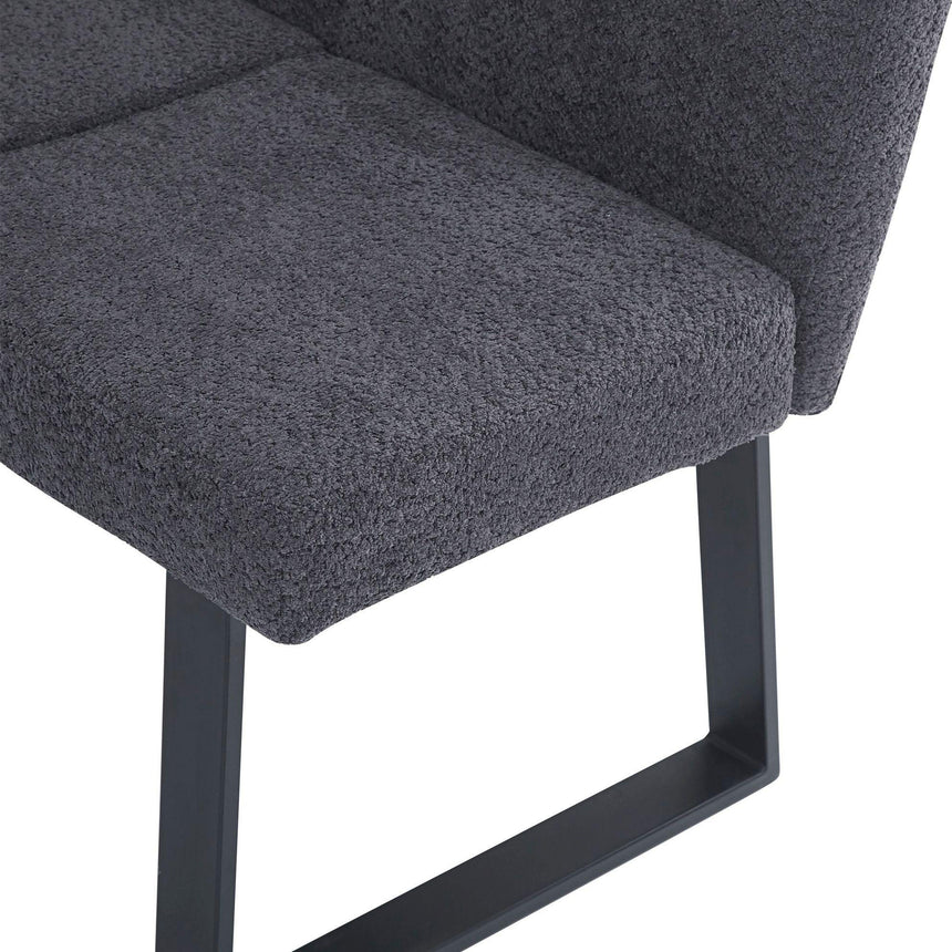 Janet Dark Grey Fabric Corner Dining Bench - LHF