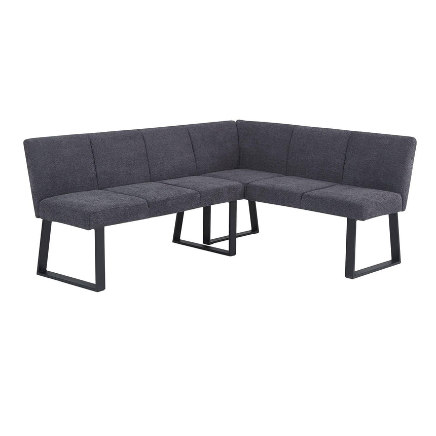 Janet Dark Grey Fabric Corner Dining Bench - RHF