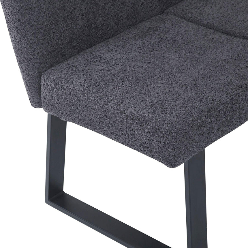 Janet Dark Grey Fabric Corner Dining Bench - RHF