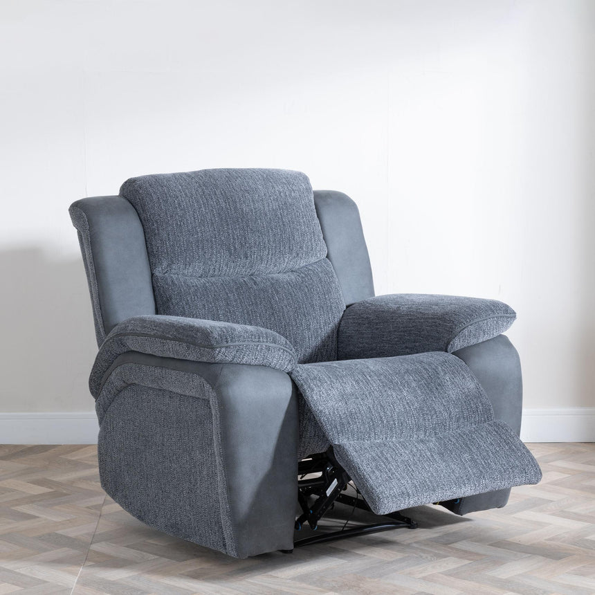 Legend Grey Fabric Recliner Sofa Set-8