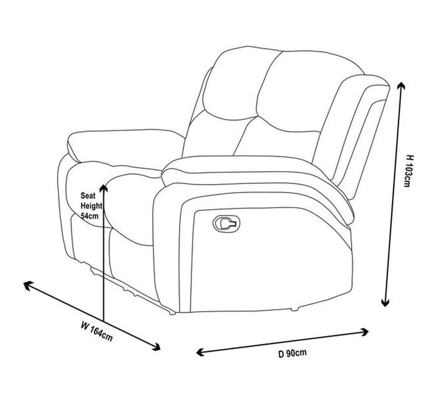 Legend Grey Fabric Recliner Sofa Set-10