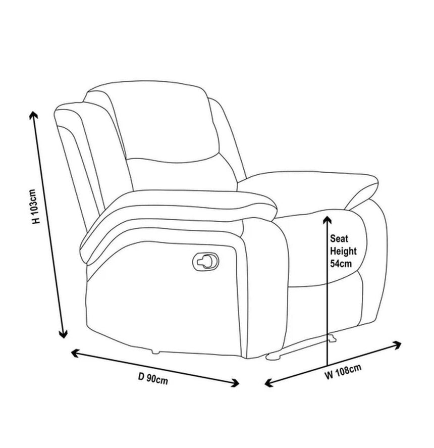 Legend Grey Fabric Recliner Sofa Set-11