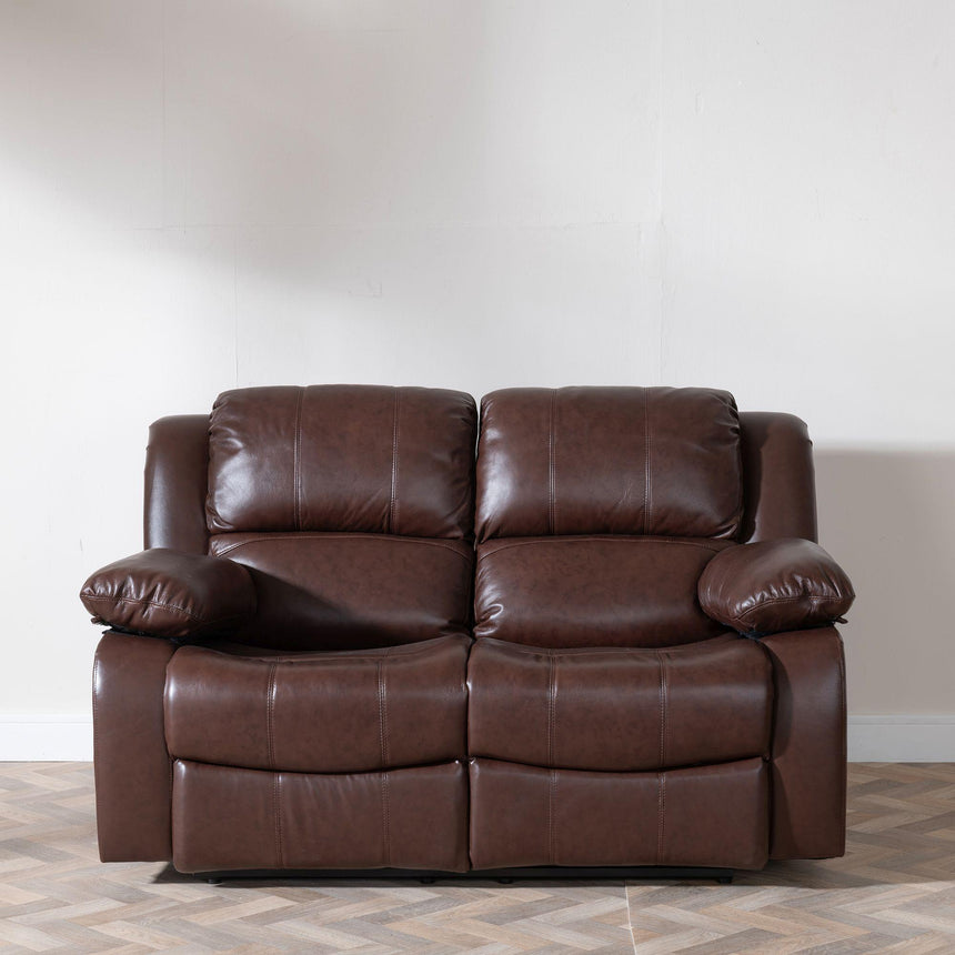 London Brown Leather Recliner Sofa Set-6