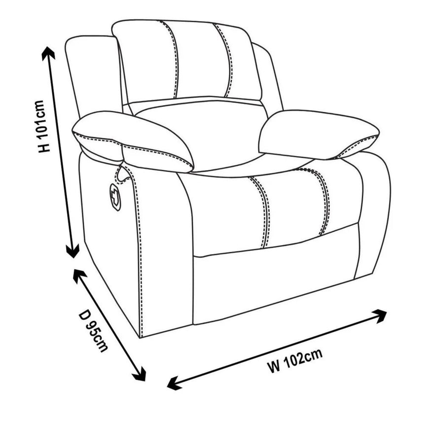 London Brown Leather Recliner Sofa Set-12