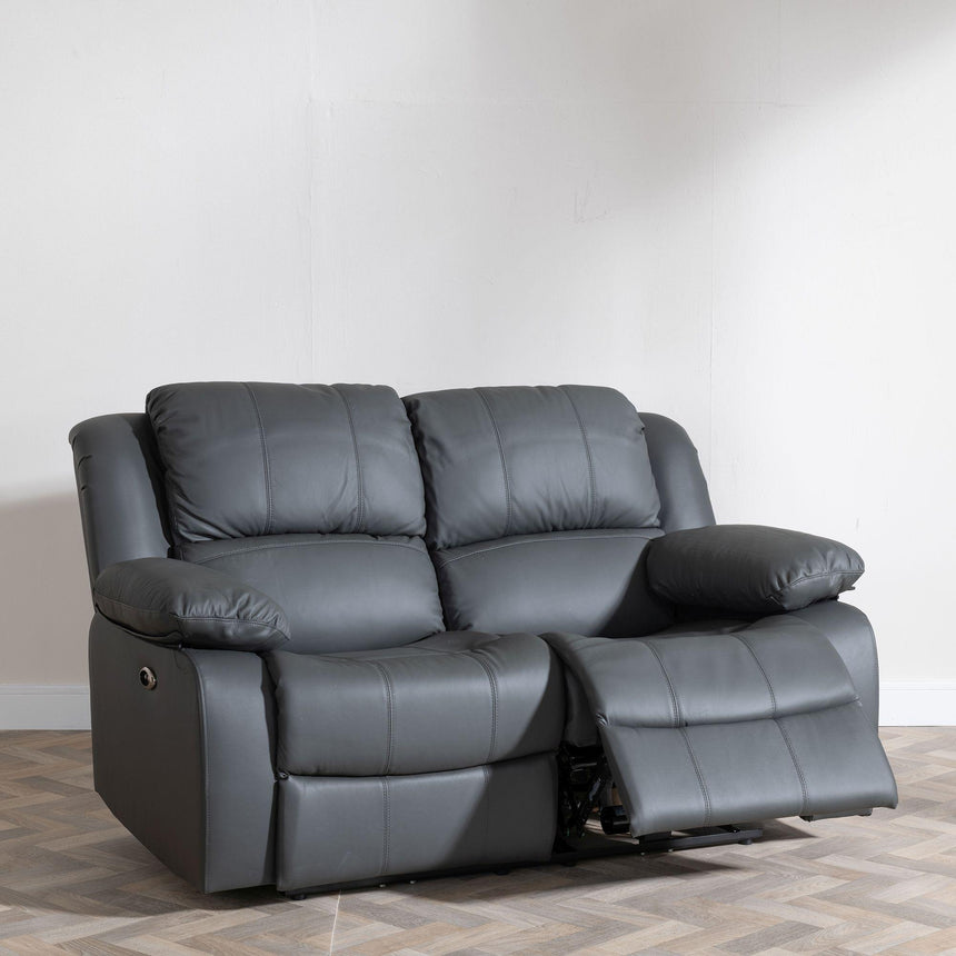 London Grey Leather Recliner Sofa Set-5