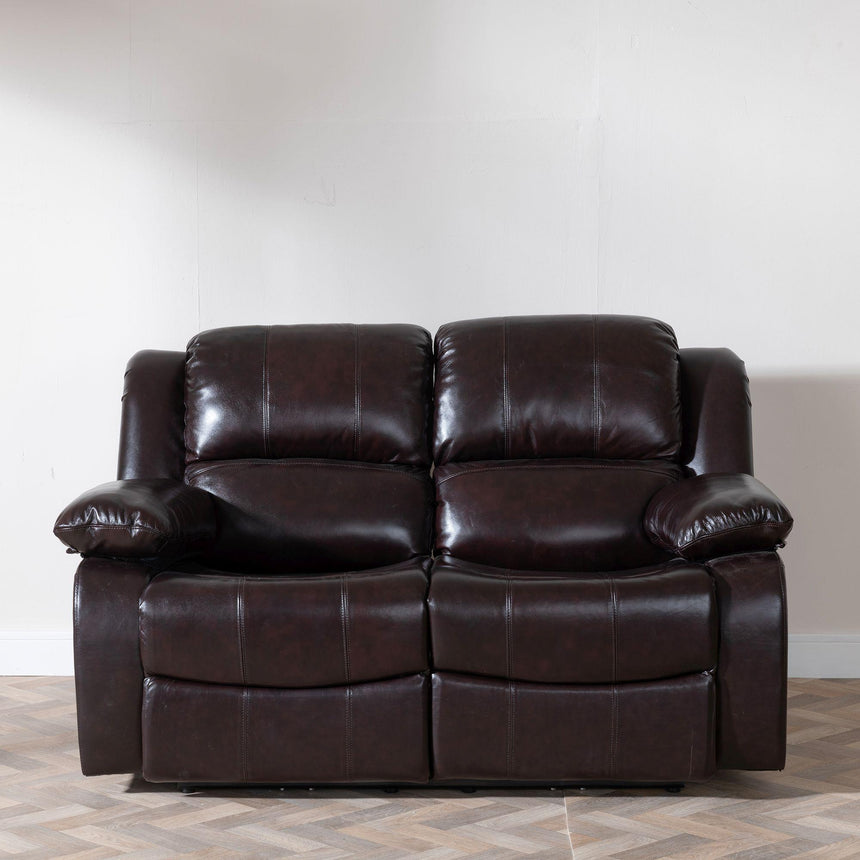 London Burgundy Leather Recliner Sofa Set-4