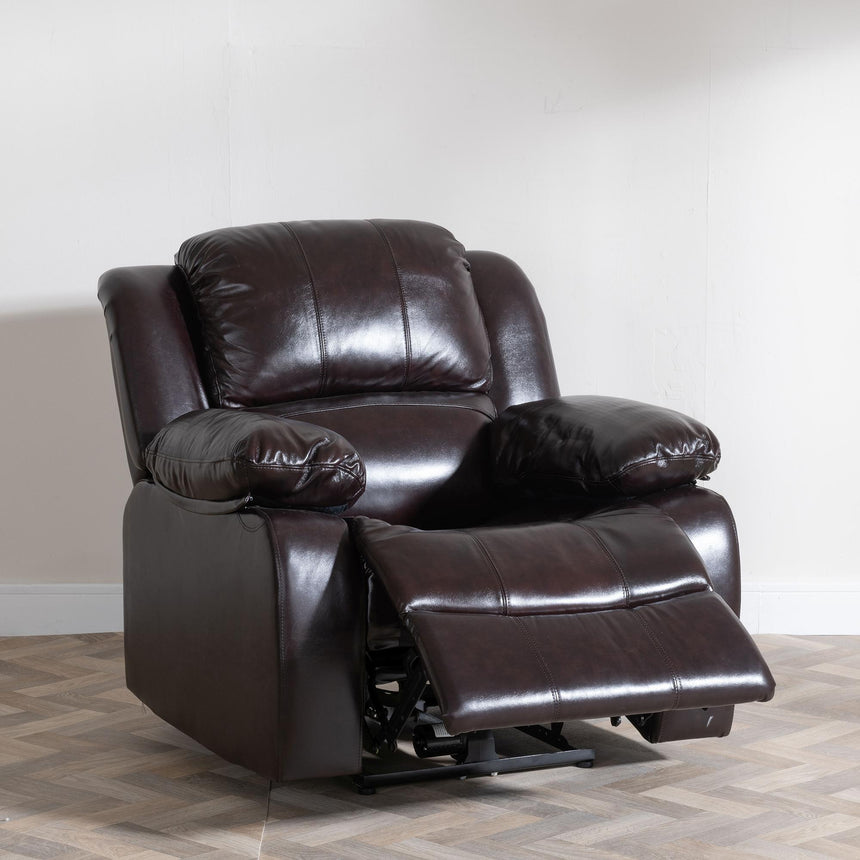 London Burgundy Leather Recliner Sofa Set-7
